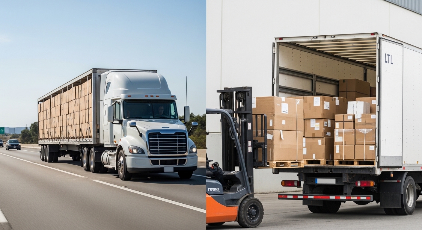 frete dedicado e carga fracionada